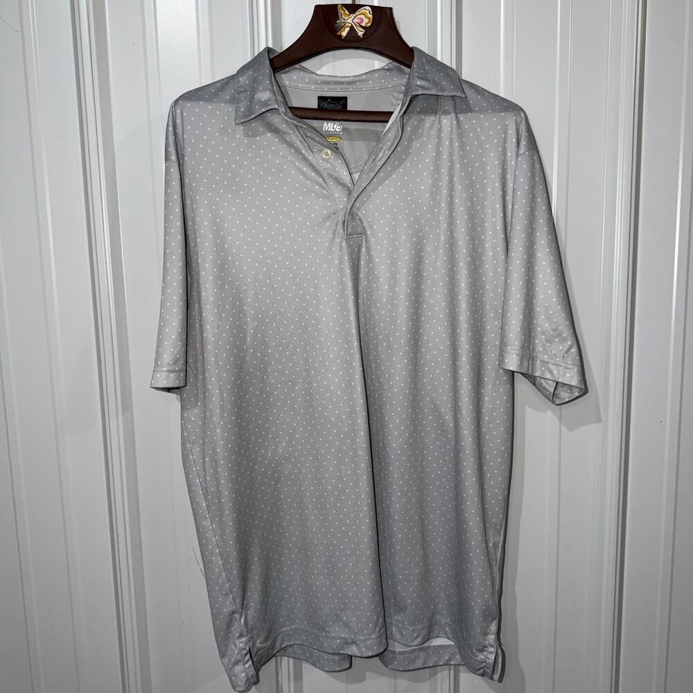 Greg Norman Gray Microlux Short Sleeve Gray Golf Polo Size XL